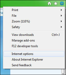 Disable Internet Explore 9 popup blocker